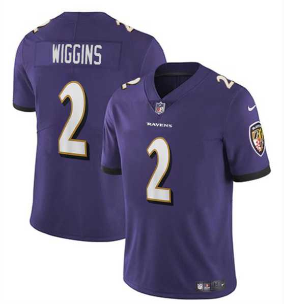 Men & Women & Youth Baltimore Ravens #2 Nate Wiggins Purple 2024 Draft Vapor Limited Jersey->baltimore ravens->NFL Jersey